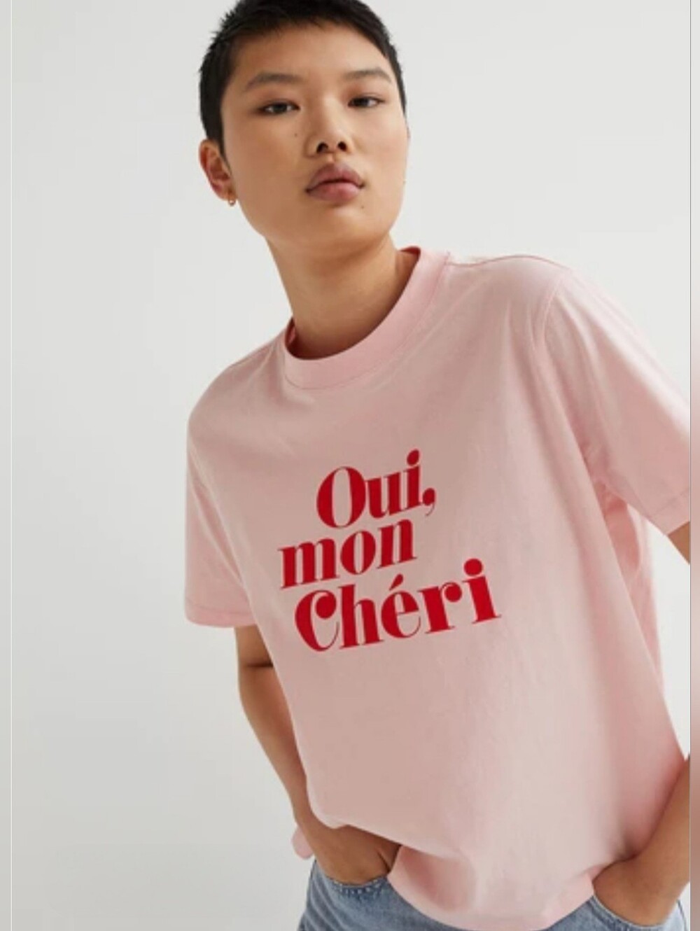 🩷❤️EUC H&M "Oui, Mon Cheri Graphic T-Shirt" (Yes, My Darling in French) XXL❤️🩷 - Picture 3 of 10